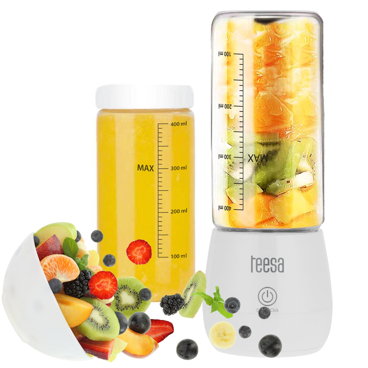 Blender Portable Wireless Travel Glass Mug 450ml 100W Teesa