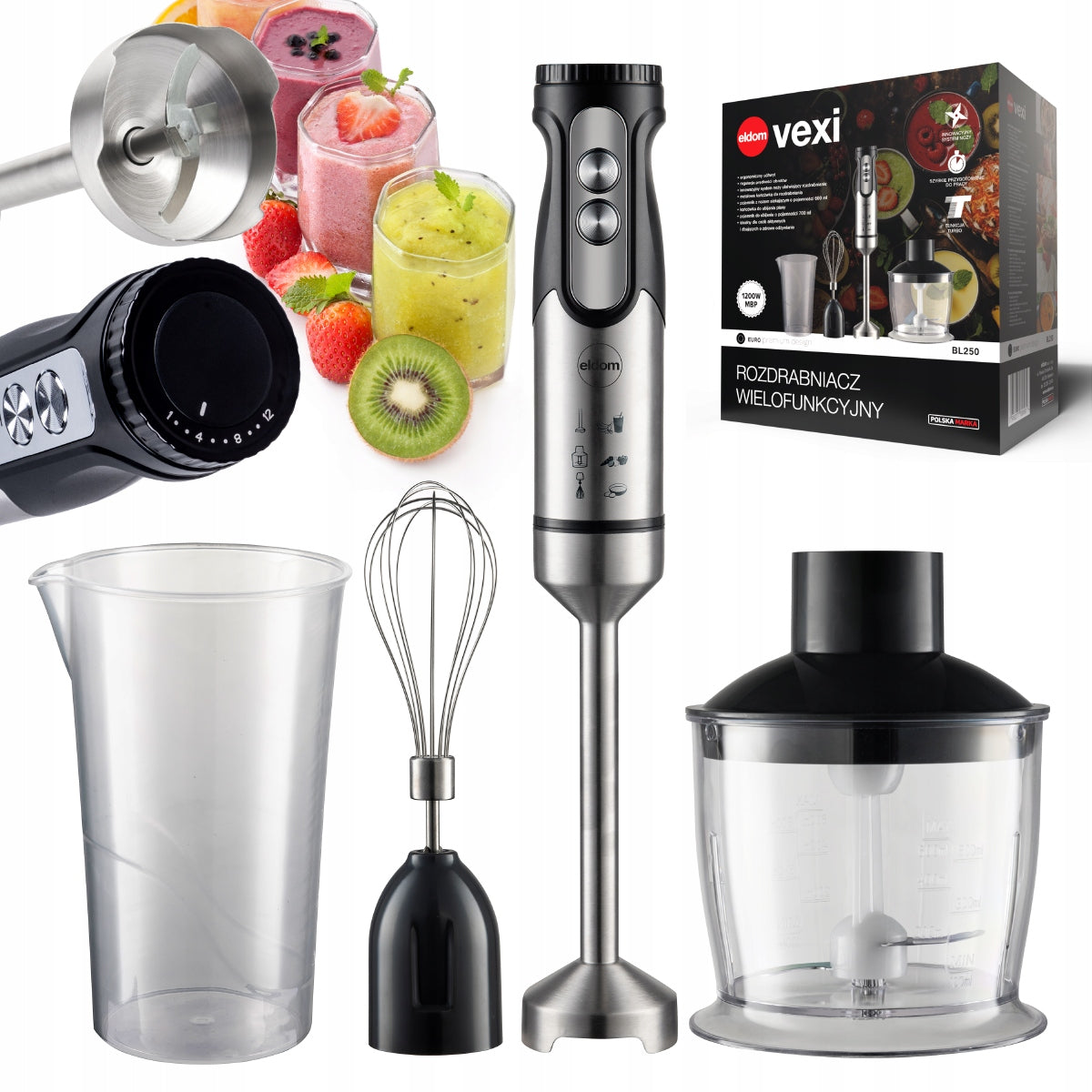 Blender multifunction manual shredder set POWERFUL 800W Eldom BL250