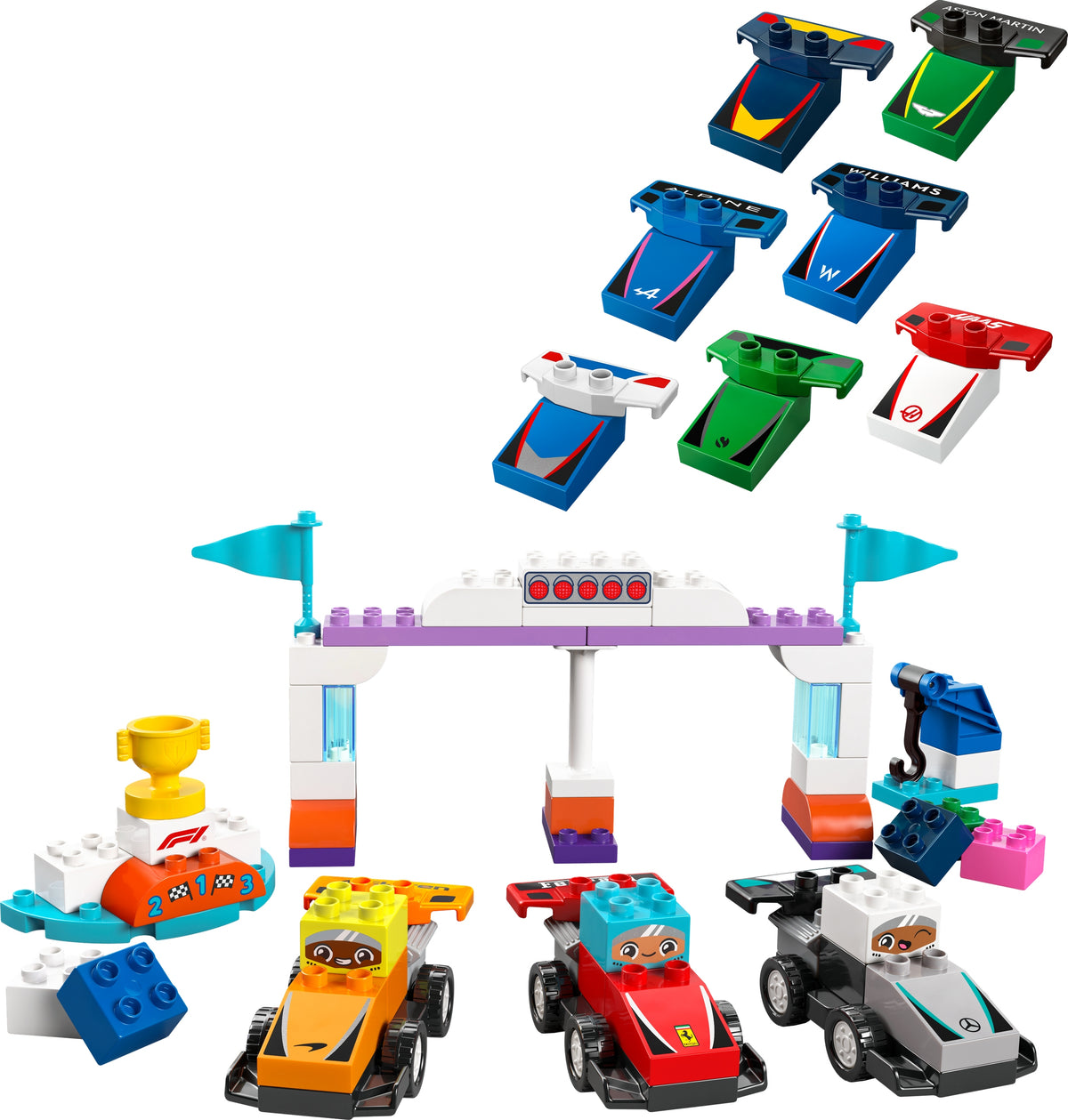 Blocks LEGO Duplo 10445 Set of cars and drivers F1 Packaging status original