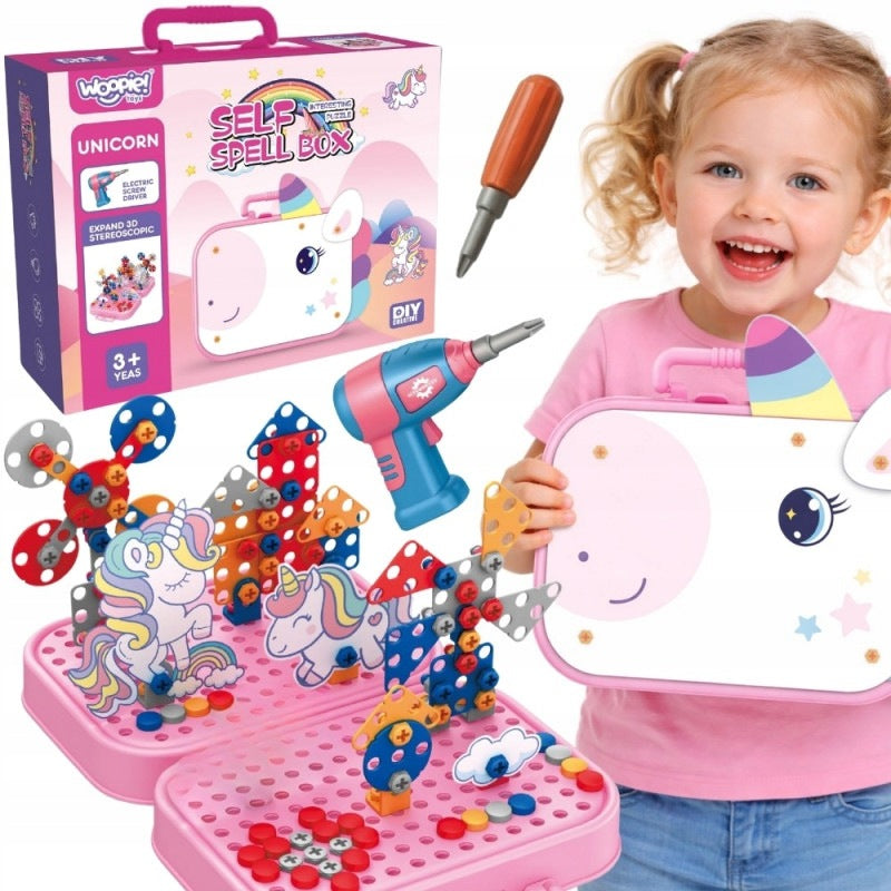 Blocks for Twisting and Unscrewing Unicorn 3D WOOPIE