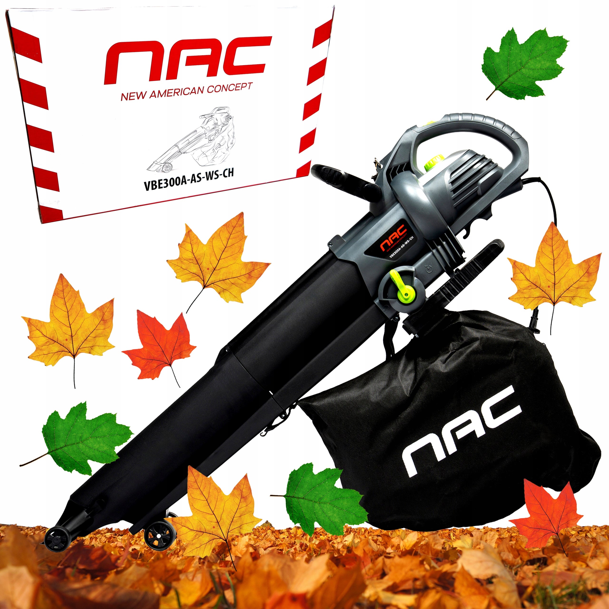 Blower leaf vacuum cleaner NAC VBE300A-AS-WS-CH 3000W 270km/h