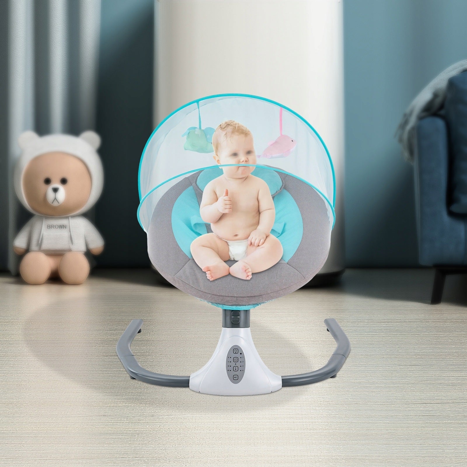 Blue Baby Swing Infant Rocker 18kg Load For Infants 1-12 Months Manufacturer code man90l