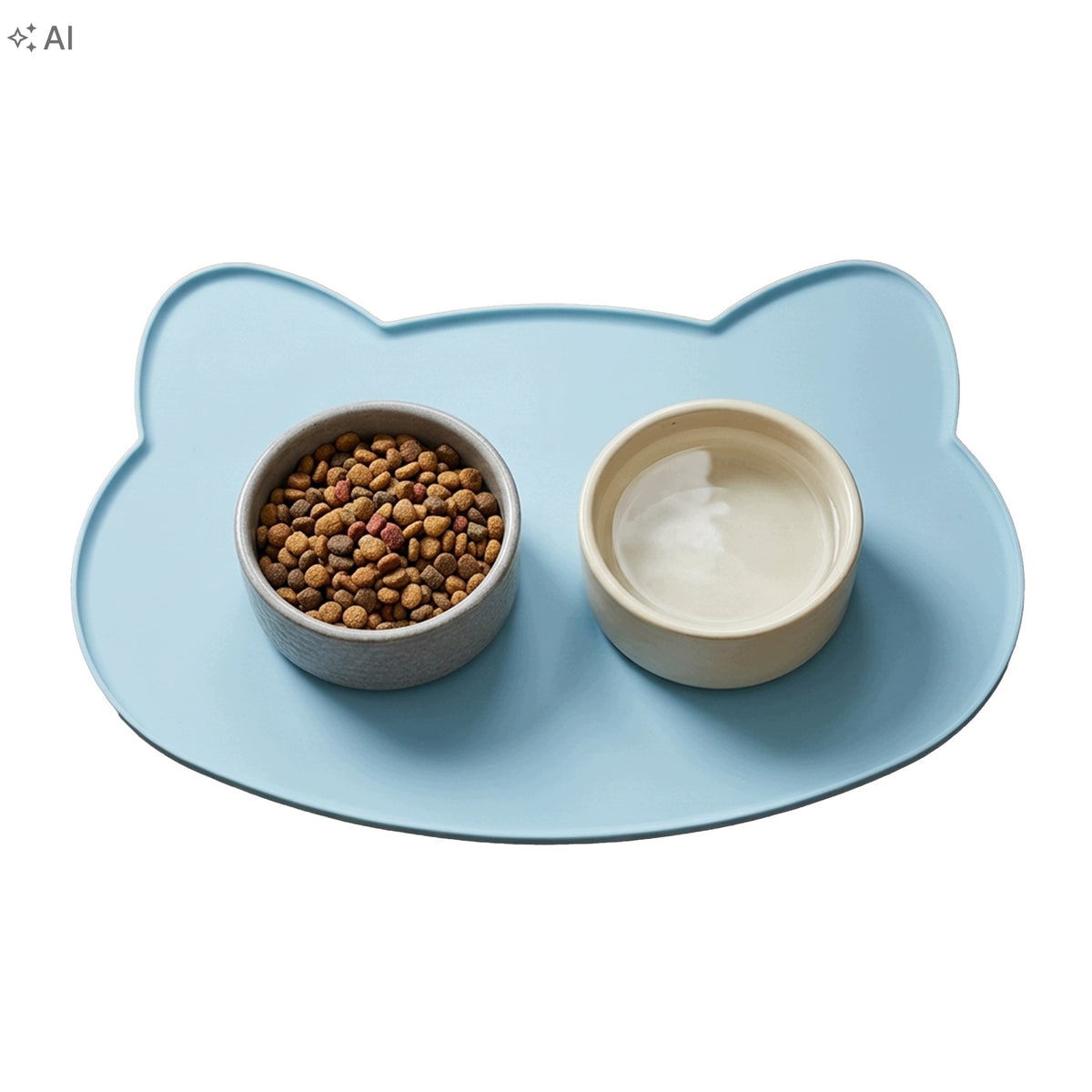 Blue Silicone Mat Cat Dog Bowl Pad Non-Slip