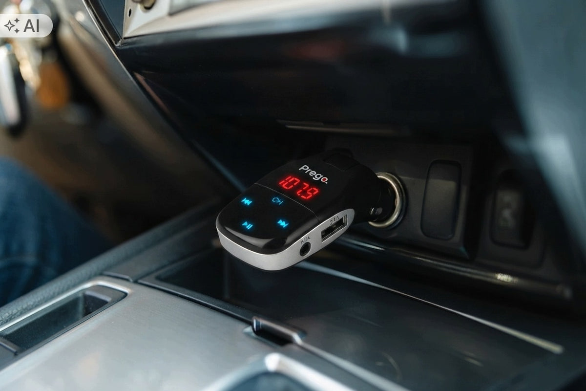 Bluetooth 5.0 FM Transmitter Handsfree Charger 2.1A 2xUSB AUX microSD Manufacturer code PA-217