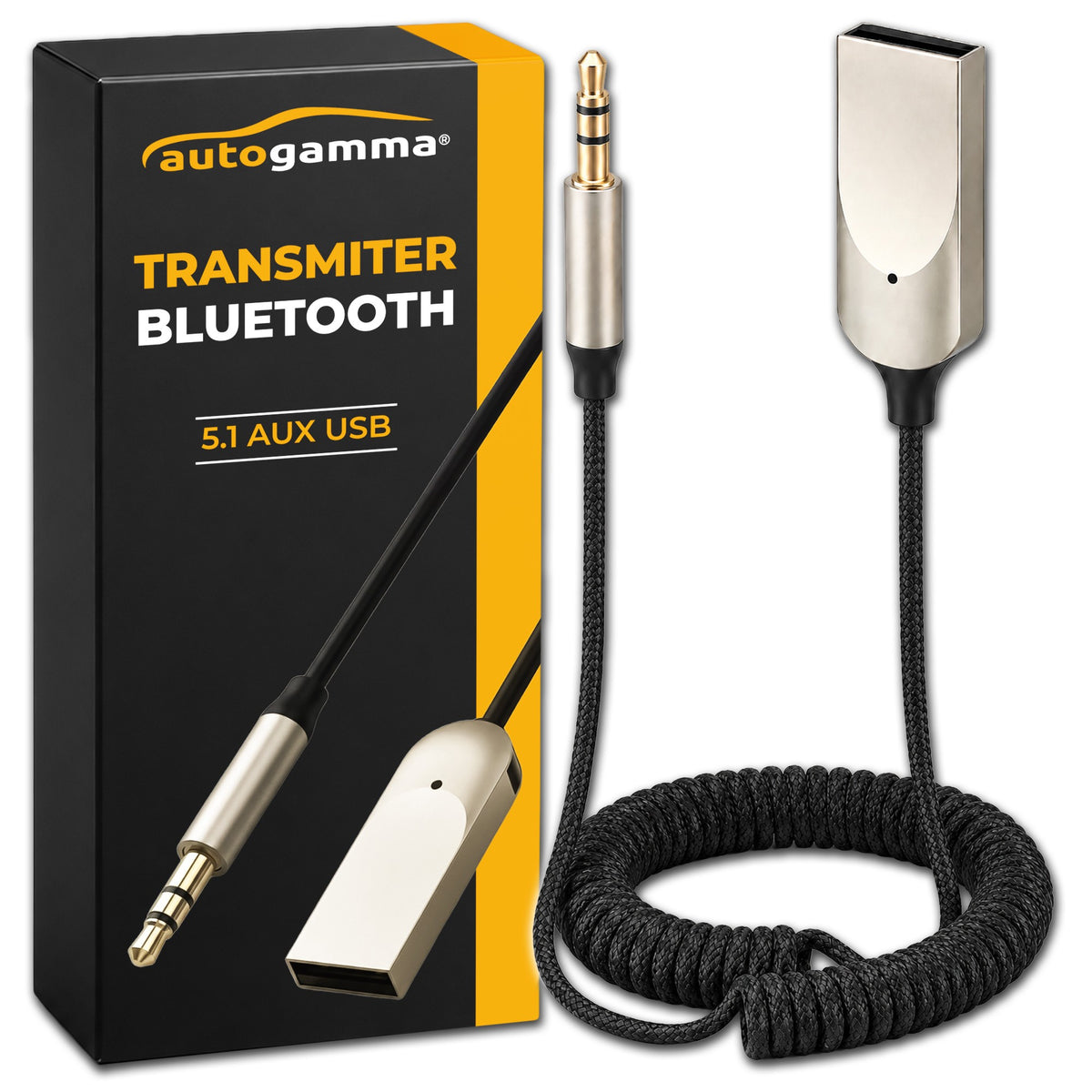 Bluetooth 5.1 AUX USB Adapter Transmitter for Car Audio Receiver 3,5mm