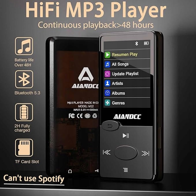 Bluetooth 5.3 32GB MP3 Player + Memory Card Slot Packaging status original