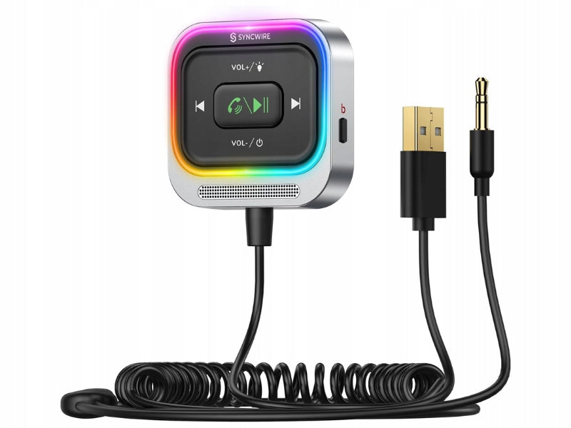 Bluetooth 5.4 Receiver With AUX Adapter Noise Cancelling Microphone