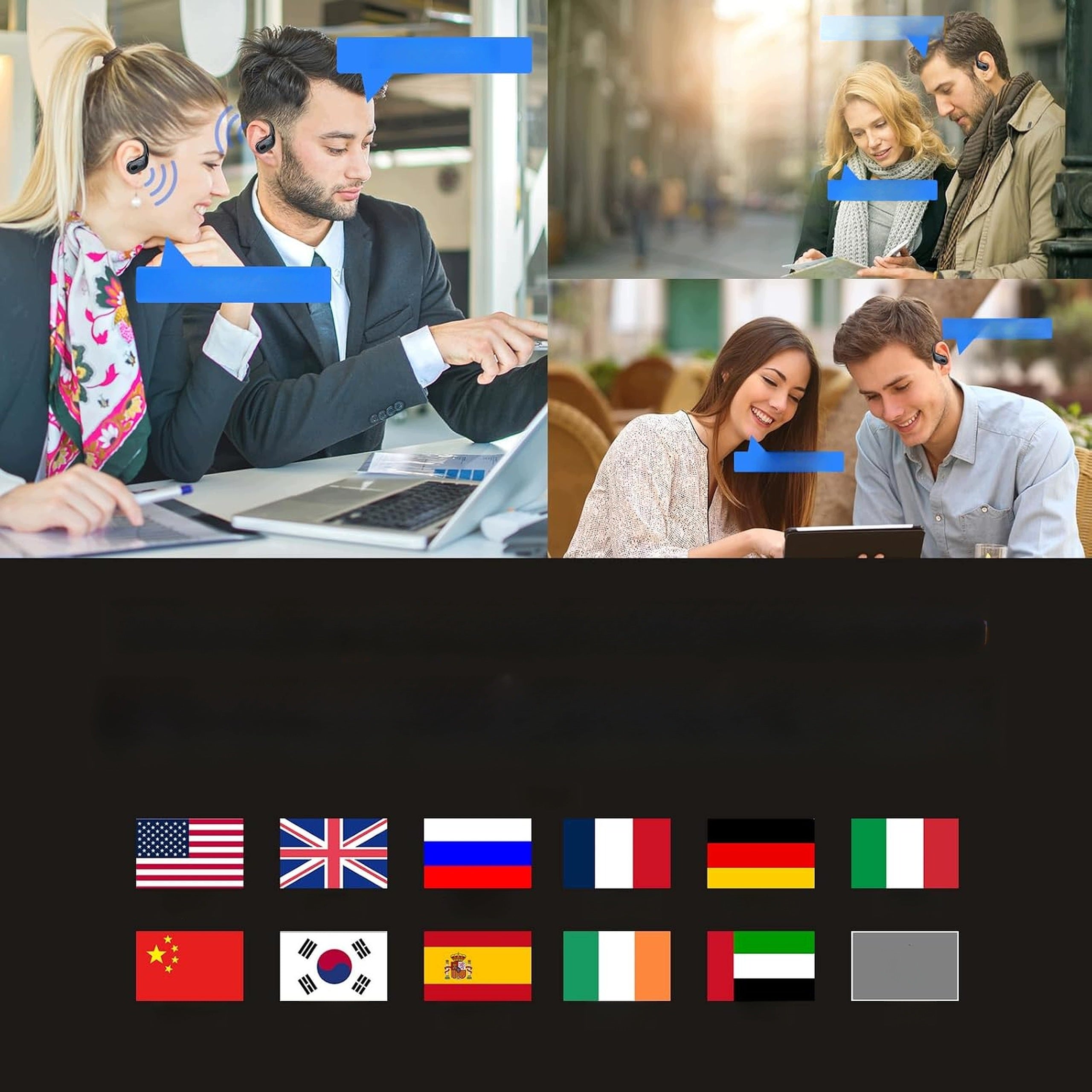 Bluetooth 5.4 Wireless In-Ear Headphones Live Translator 75h Black Manufacturer code Słuchawki bezprzewodowe Bluetooth 5.4 dokanał
