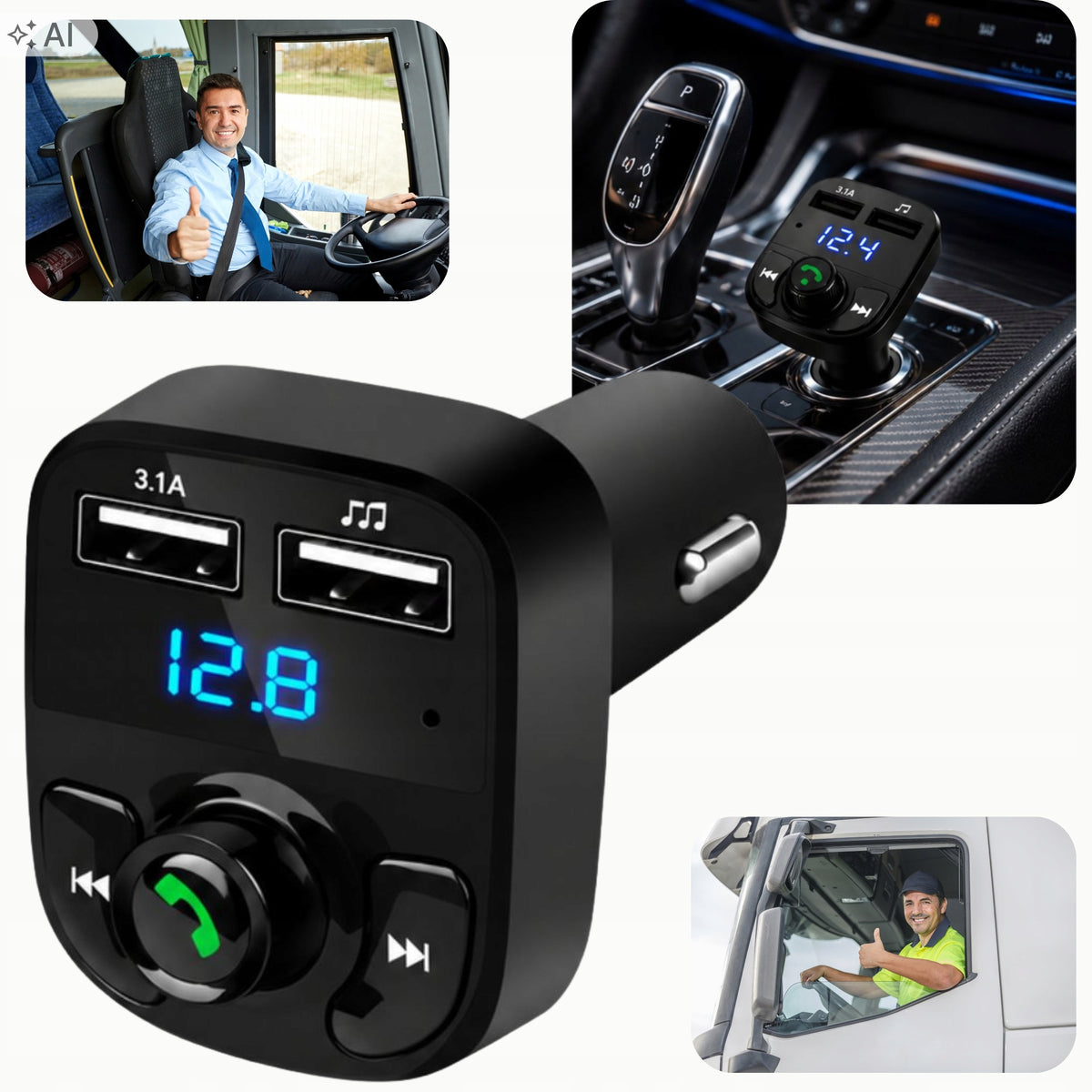 Bluetooth Car FM MP3 Transmitter Handsfree 2xusb LED NEXA Packaging status original