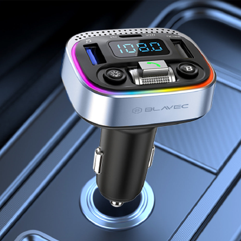 Bluetooth FM Transmitter Car Charger USB-C PD 30W + 2xUSB-A QC3.0 Manufacturer code Blavec Transmiter Bluetooth z Ładowarką