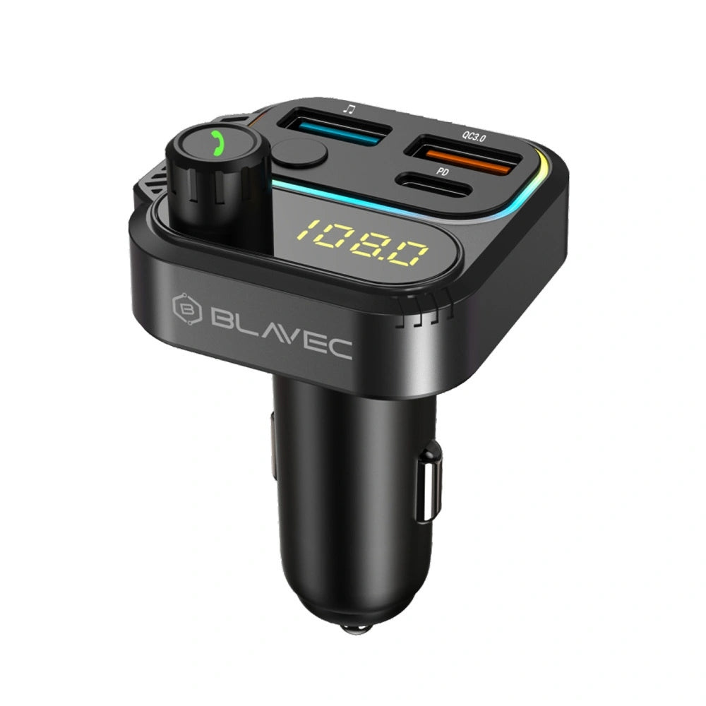 Bluetooth FM Transmitter Car Charger USB-C PD 36W + 2xUSB-A QC3.0