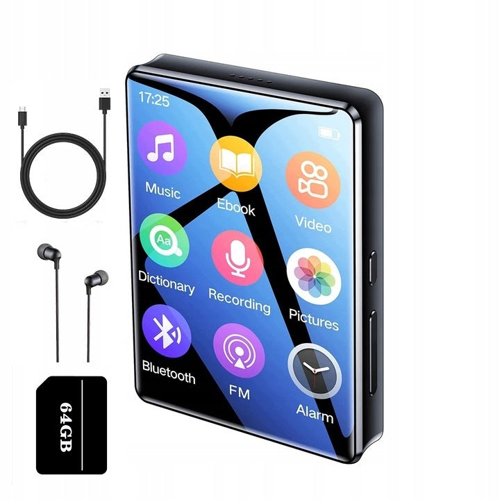 Bluetooth MP3 Player Portable 64GB HiFi Radio fm Pedometer Voice Recorder