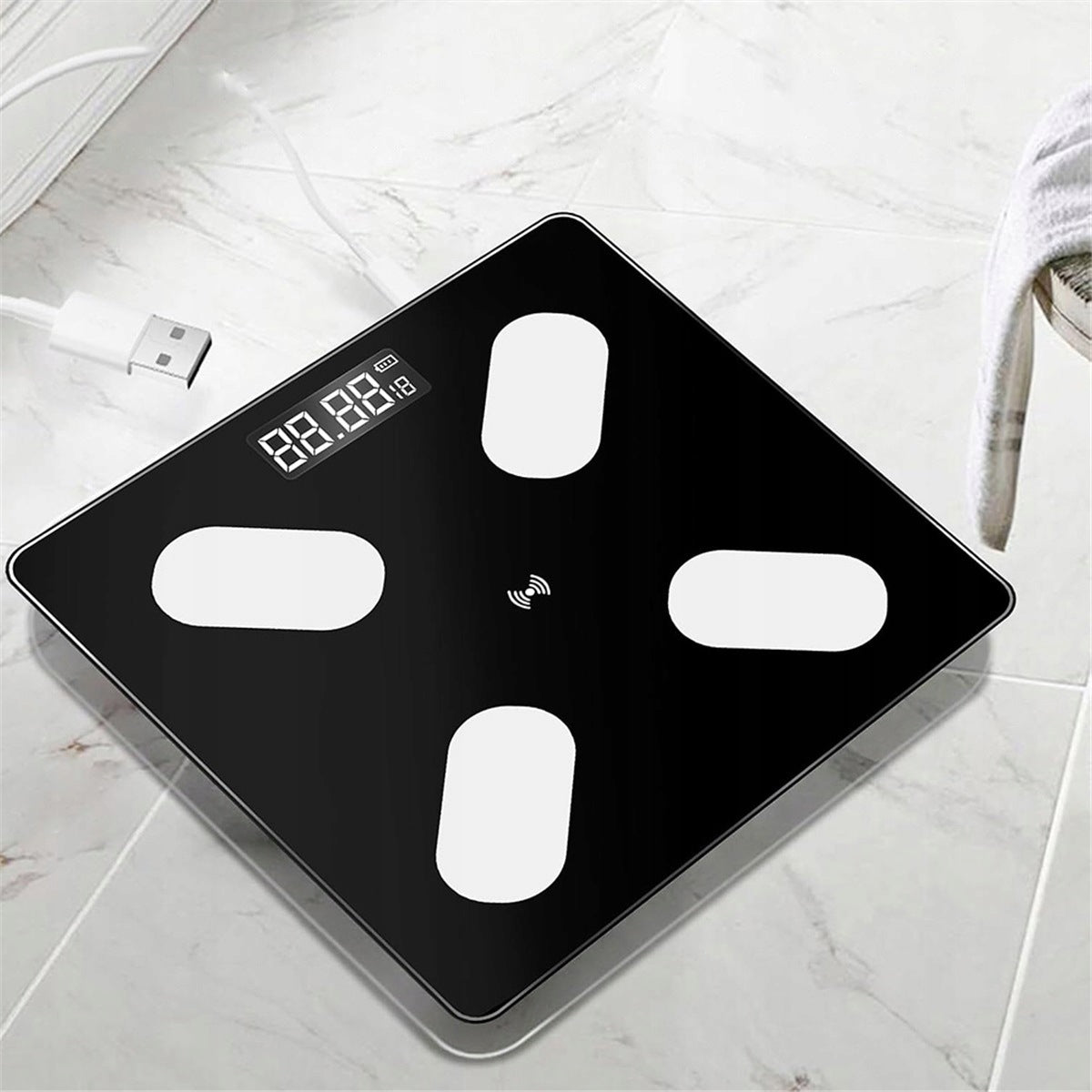 Bluetooth Smart Scale Body Analysis BMI Fat Muscle Water, Black Packaging status original
