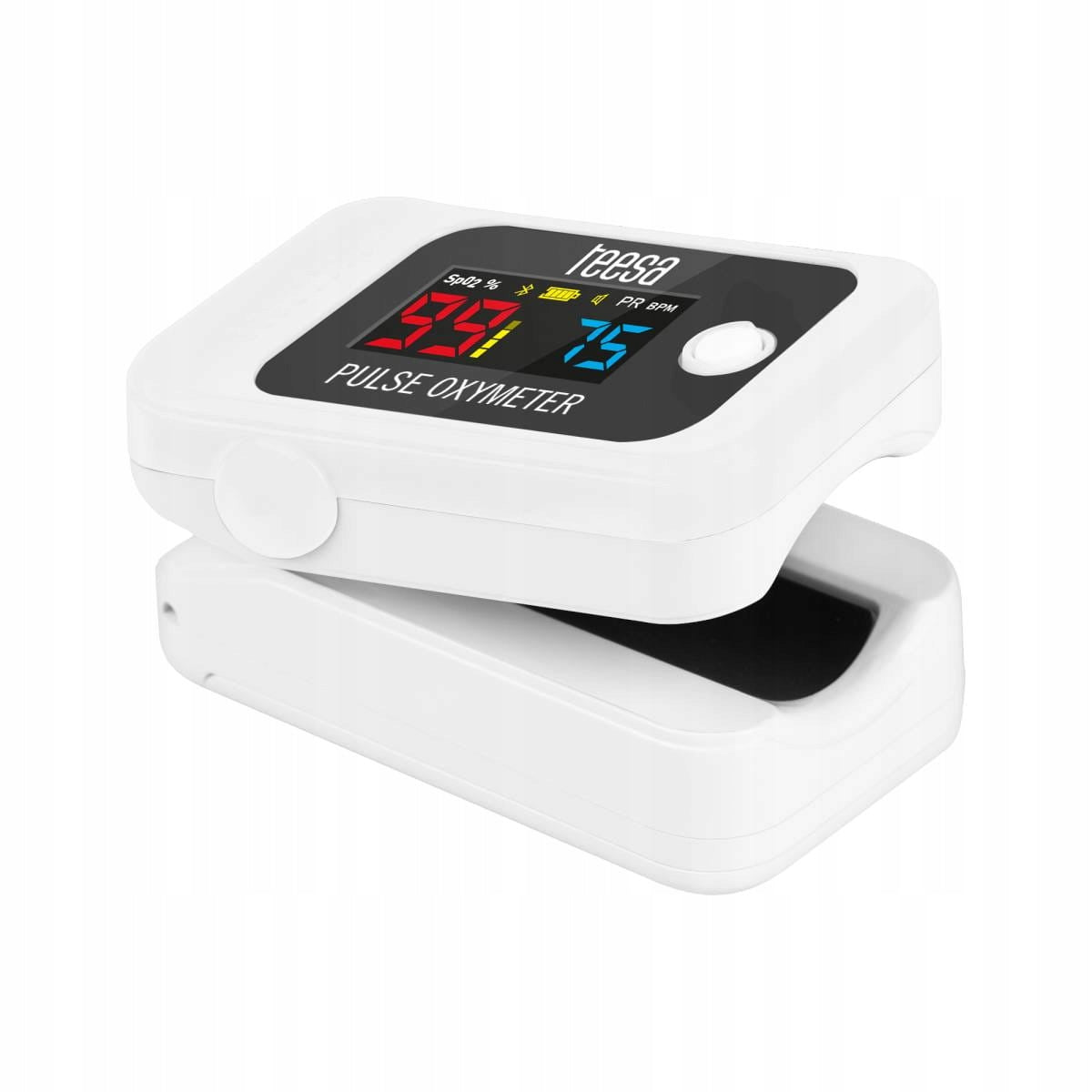 Bluetooth medical finger pulse oximeter Teesa Color white