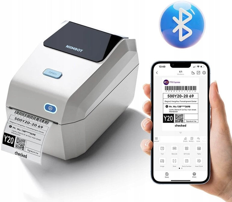 Bluetooth thermal printer of self-adhesive labels Niimbot K3 Manufacturer code Drukarka termiczna etykiet NiiMbot K3 biała