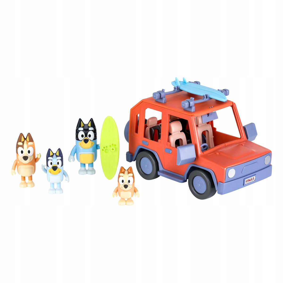 Bluey Family Heeler 4WD set of 4 figures 6,5-8 cm accessories Moose 176 Minimum kid's age 3