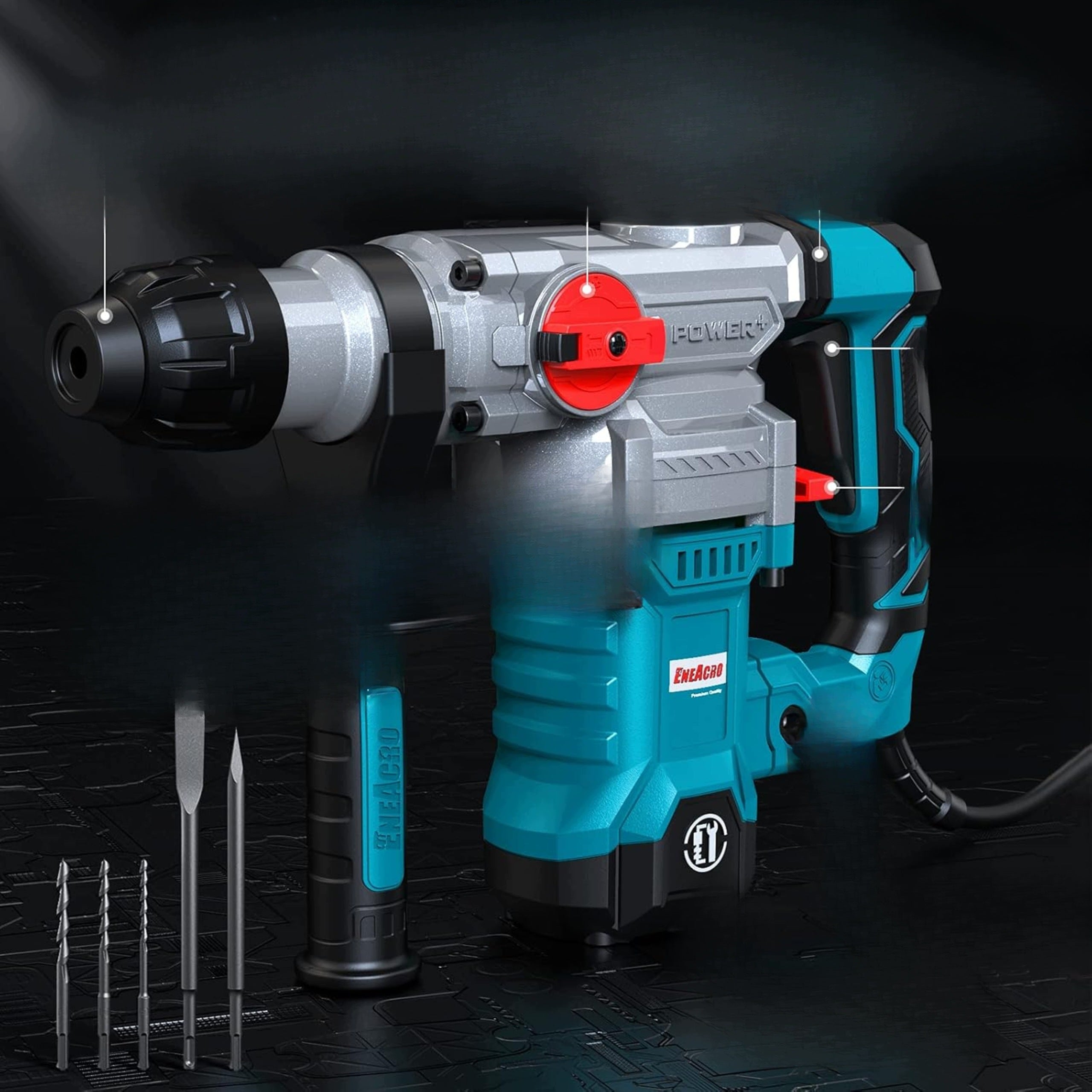 Bohrhammer Impact 1500W 6J SDS-Plus Drilling Concrete Forging Packaging status original