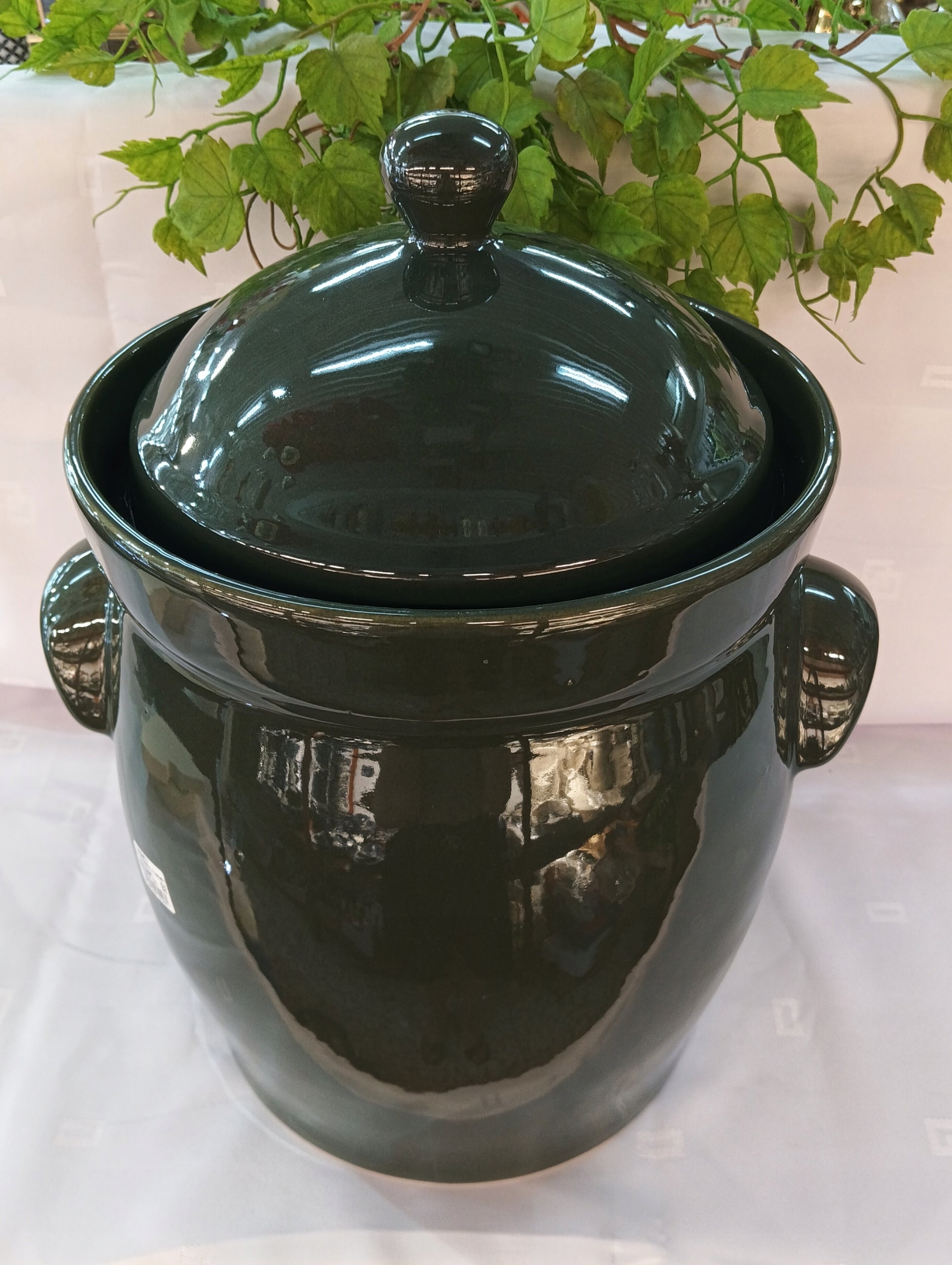 Bolesławiec hermetic pot with lid green 15 l 1915 Manufacturer code 1915