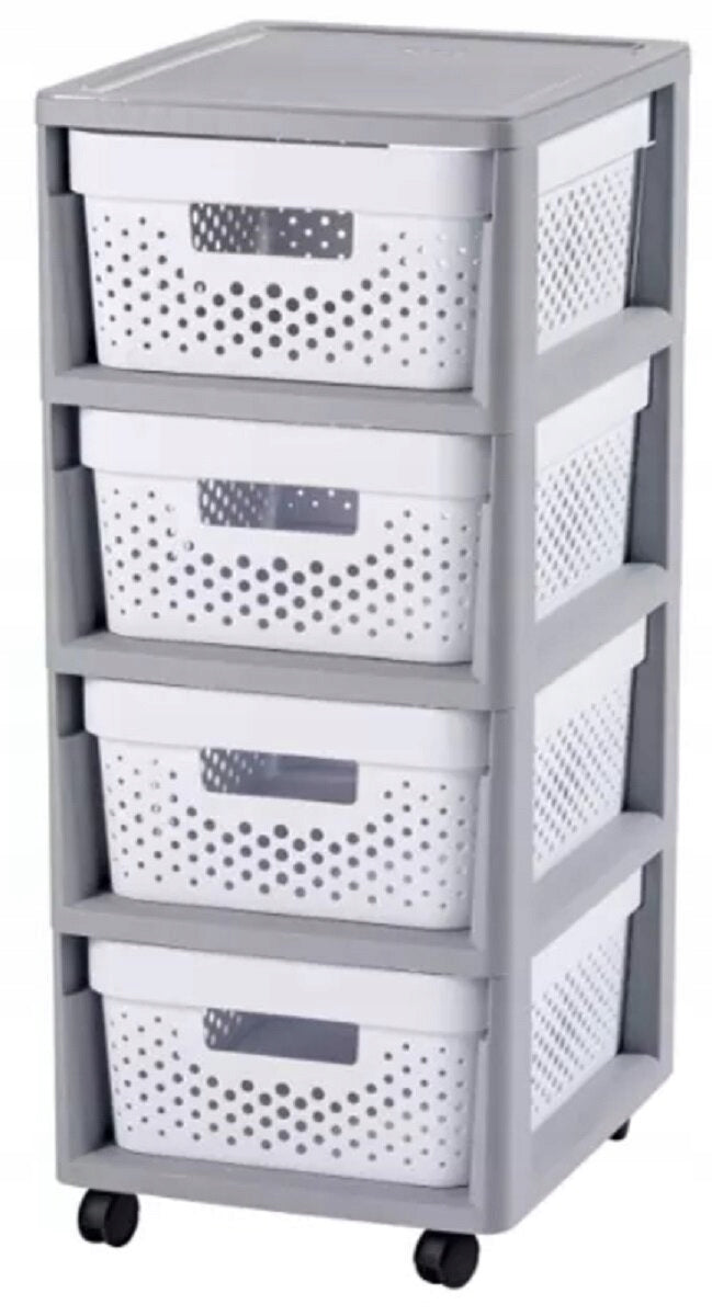 Bookcase CURVER Infinity 231556 Grey and white Number of drawers 4