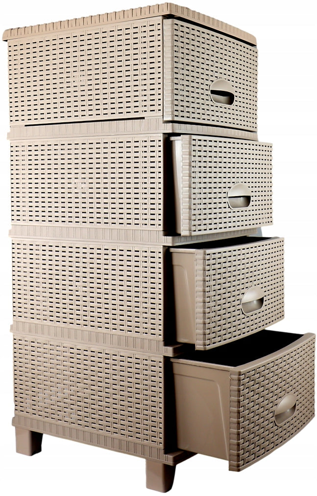 Bookcase Chest of Drawers Rattan Cappuccino Plastic 4 Drawers With Lock Bathroom Manufacturer code 5908136629483
