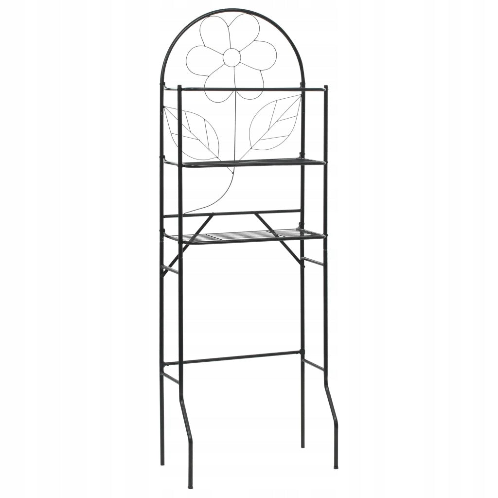 Bookcase for bathroom, black, 60 x 33 x 174 cm