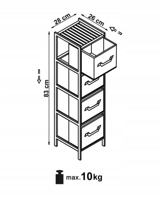 Bookcase for bathroom for cosmetics chemie narrow natural REG10 grey Halmar Manufacturer code V-CH-REG_10