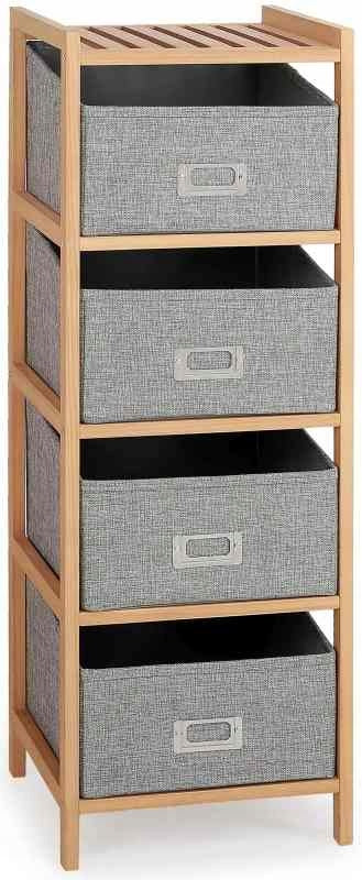 Bookcase for bathroom for cosmetics chemie narrow natural REG10 grey Halmar