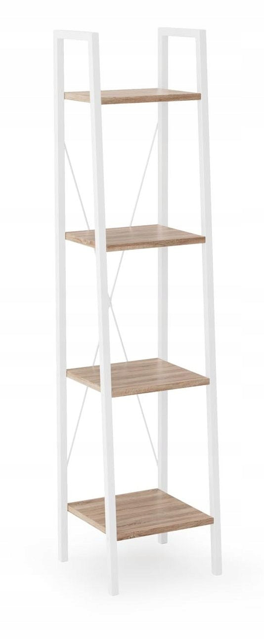 Bookcase loft narrow white+ sonoma oak metal Narvik