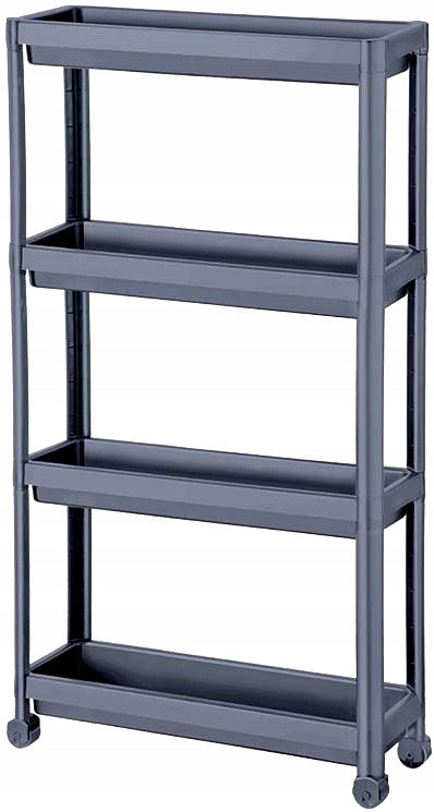 Bookcase on Wheels for Home Kitchen Office Trolley Sturdy Organizer Grey 4 Shelves Brand no brand