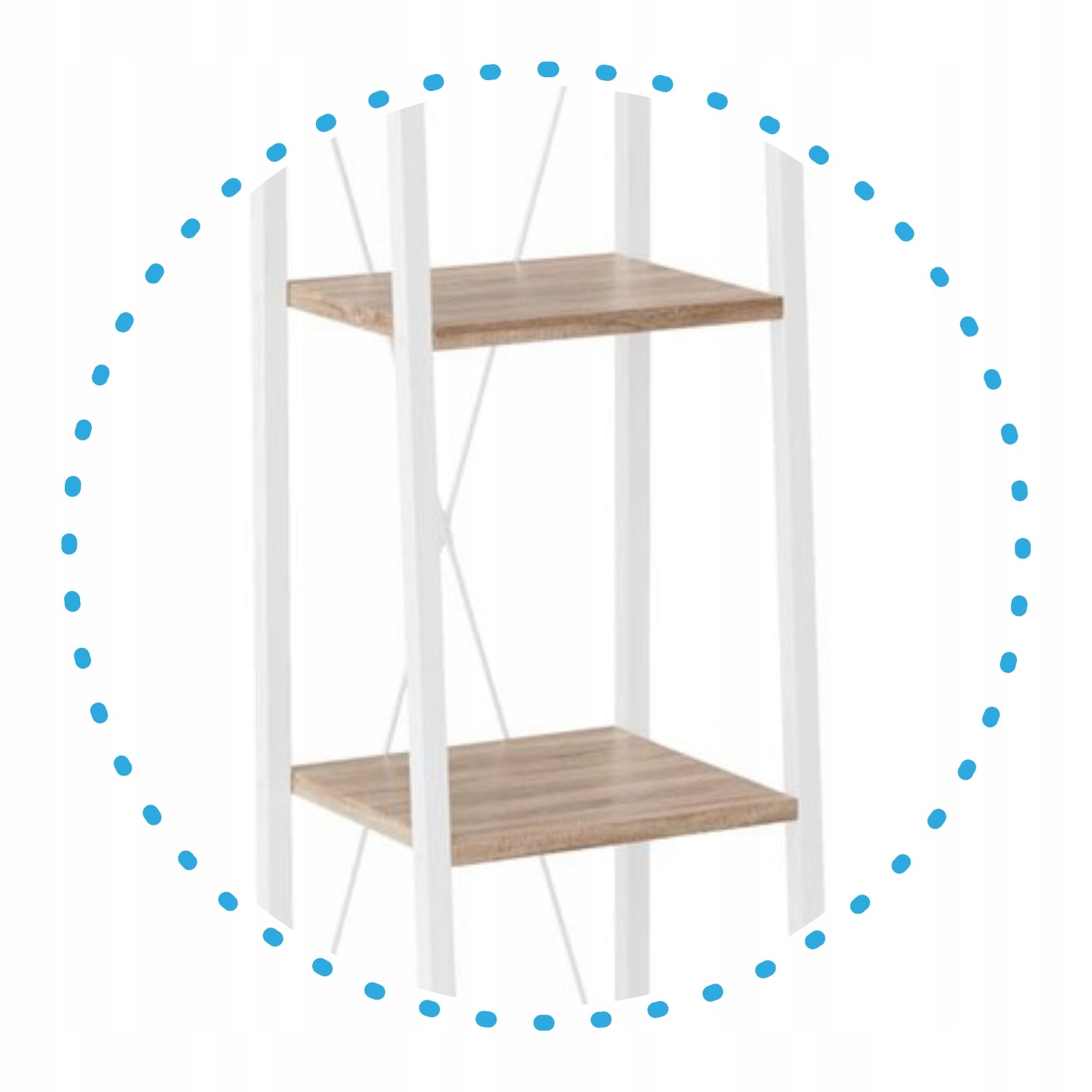 Bookcase with Shelf for Pantry Oak Sonoma White Metal Halmar NARVIK REG1 Product depth 33 cm