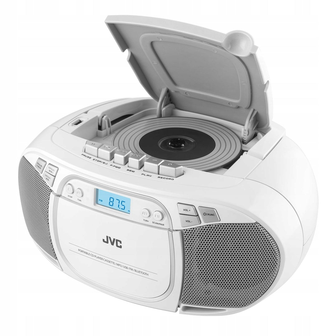 Boombox JVC USB CD Player LCD Display MP3 Radio white RC-E451W Packaging status original