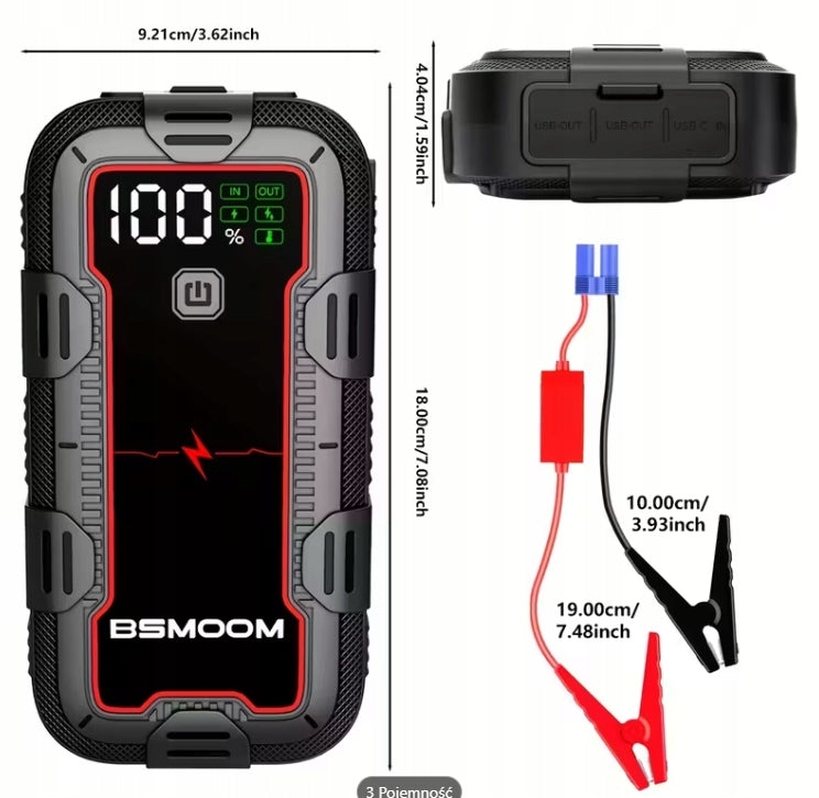 Booster Car BSMOOM B03 6000A Starter Powerbank Flashlight 26800mAh Manufacturer code B03
