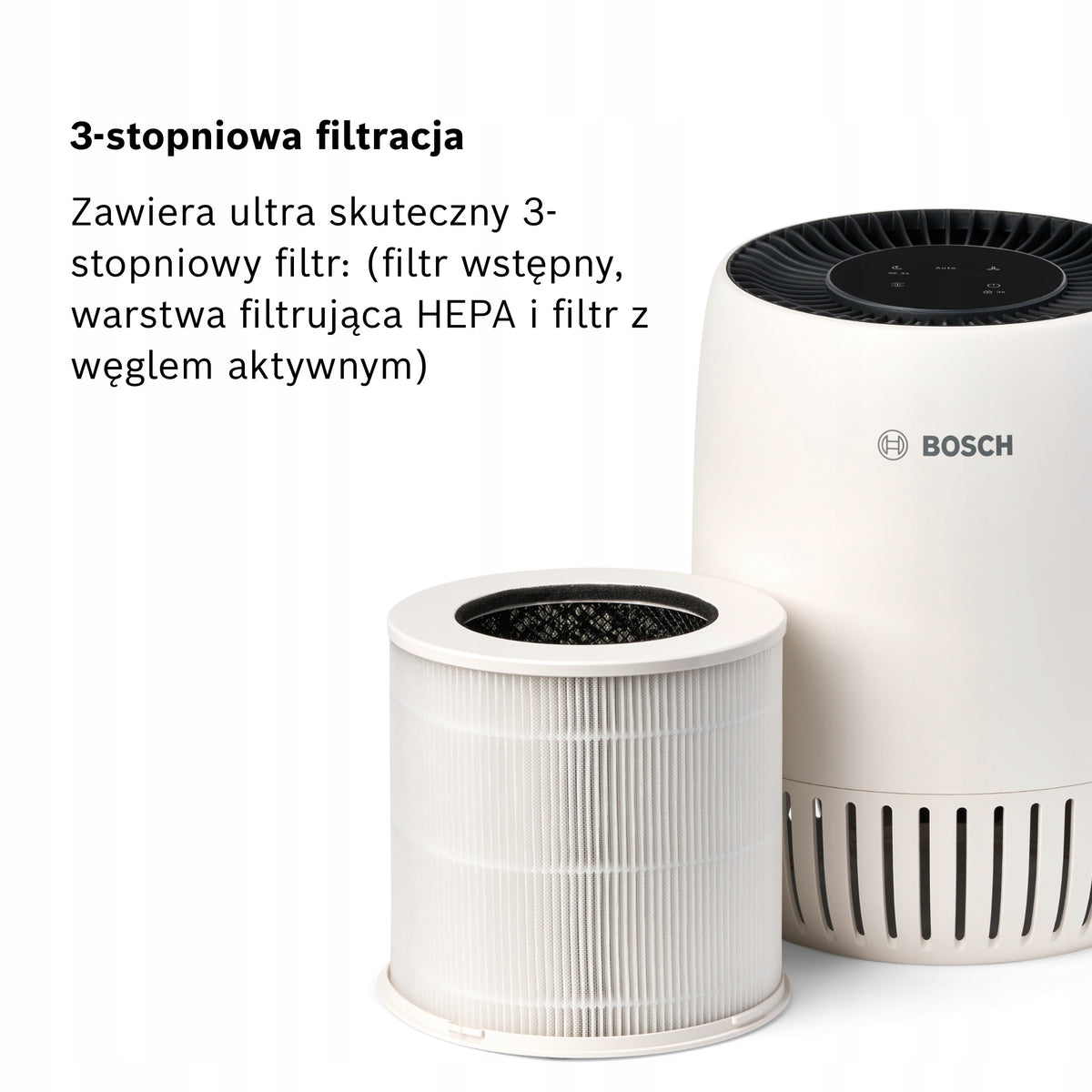 Bosch Air 1000 Air Purifier, HEPA, 23 m², Auto Mode, 25 dB Packaging status original