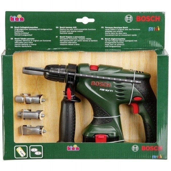 Bosch Theo Klein Impact Drill with 4 Drill Bits and Moving Effects Kid's age 3＋ years