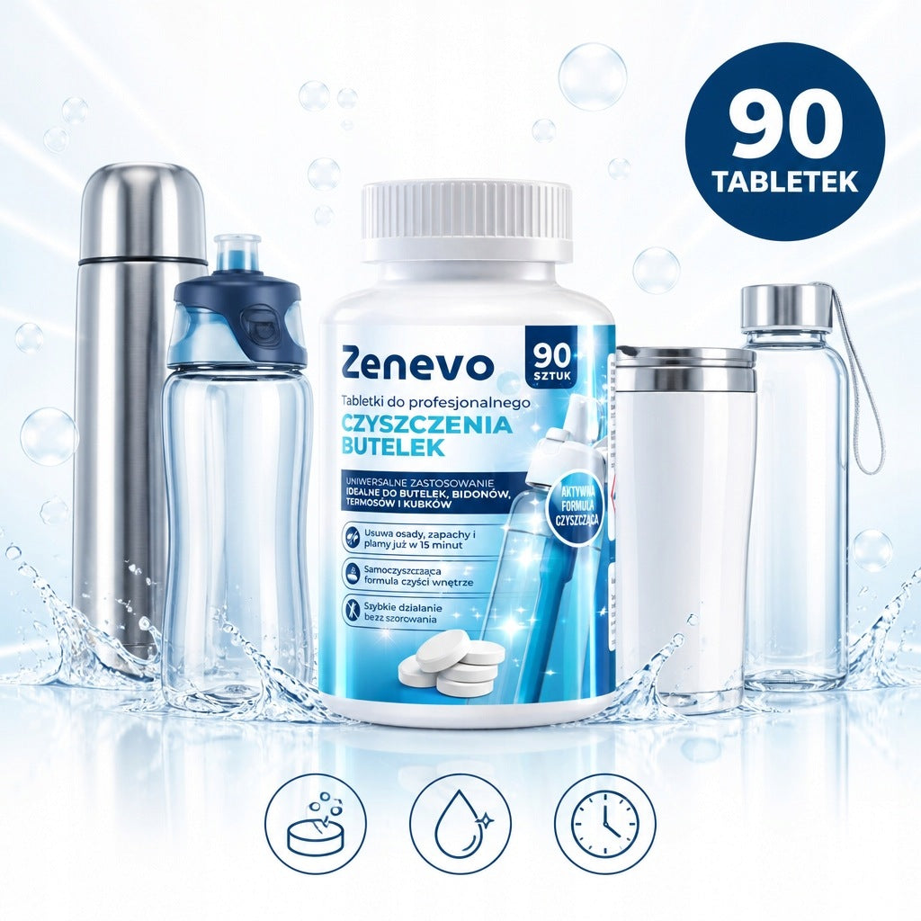 Bottle Cleaning Tablets Zenevo Saturator Thermos Bottles 2x90pcs Packaging status original