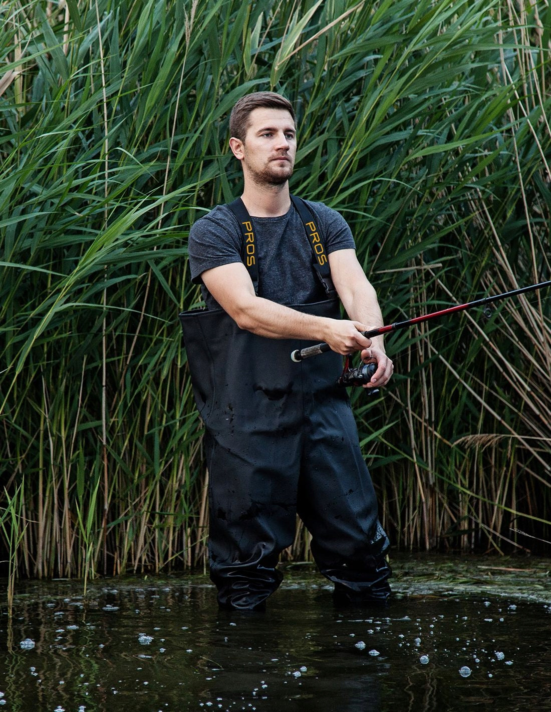 Bottoms Fishing Waterers Pants Waterproof Harness PROS POLISH Strong Manufacturer code SB01 Czarne