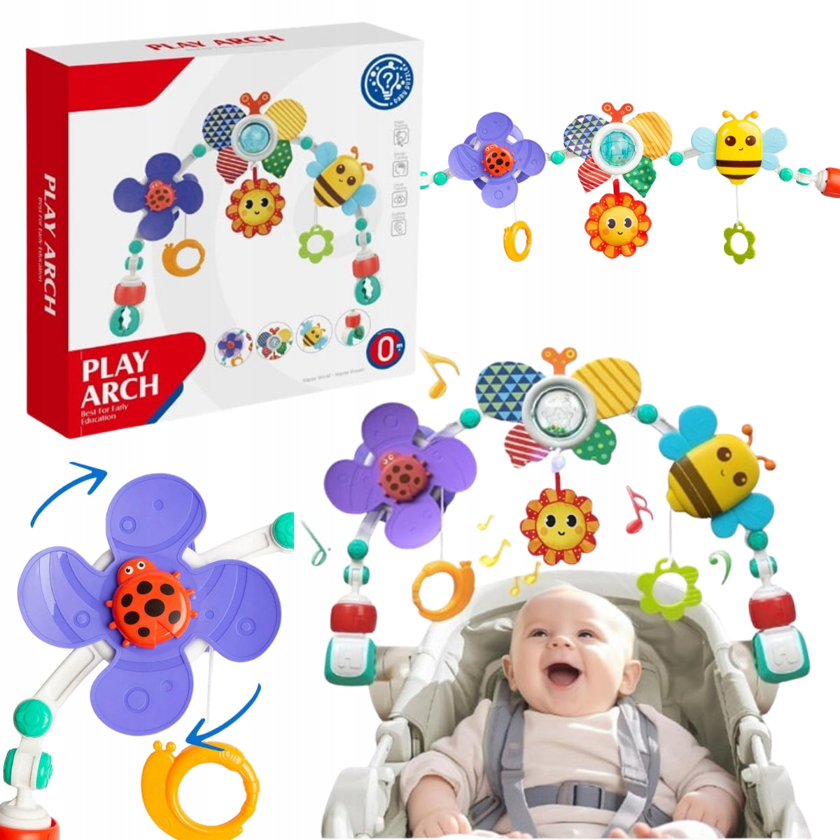Bow Pendants For Bed Seat Stroller Infant Sensory Toy