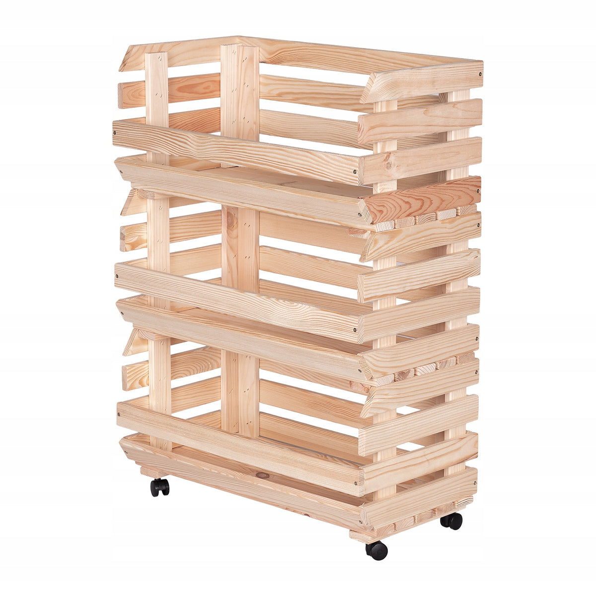 Box box vegetable container fruit 4 wheels rack MANUFACTURER 57 cm