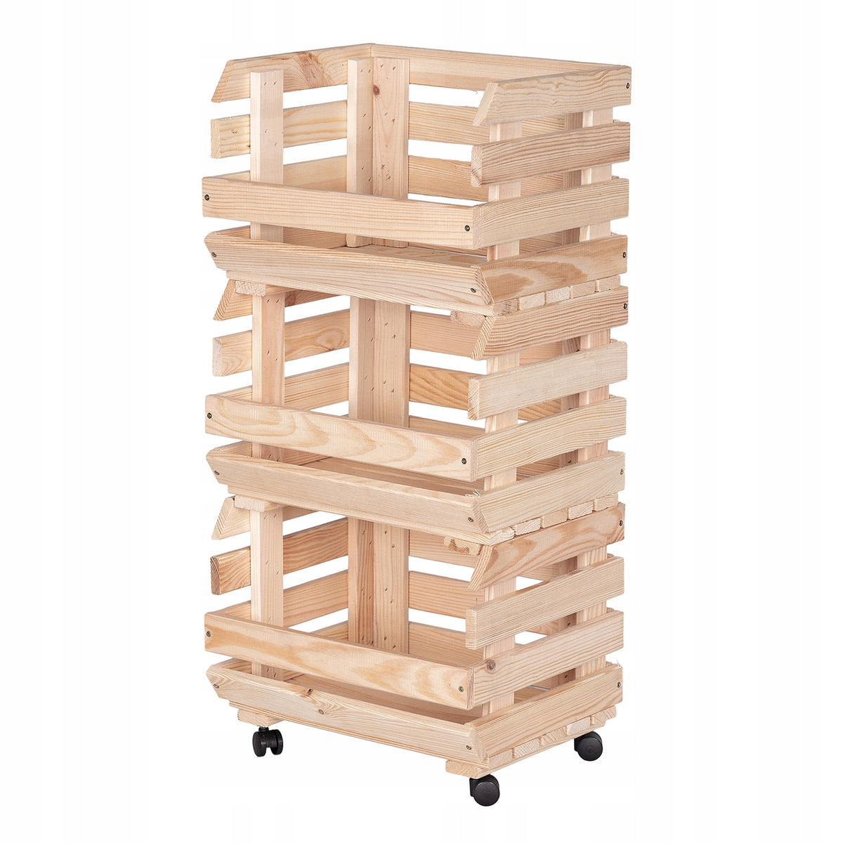 Box for vegetables and fruits wooden rack on wheels container MANUFACTURER Packaging status original