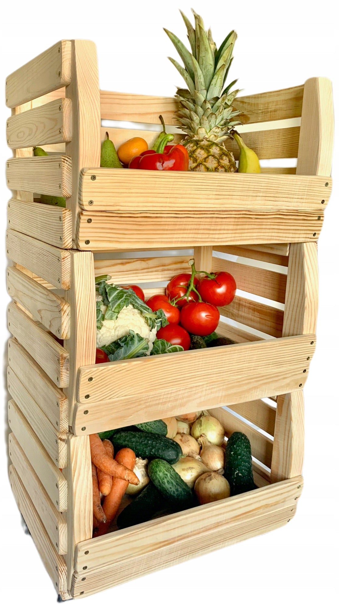 Boxes Fruit Vegetable Rack Wooden Pantry Container Manufacturer AkcOgrod