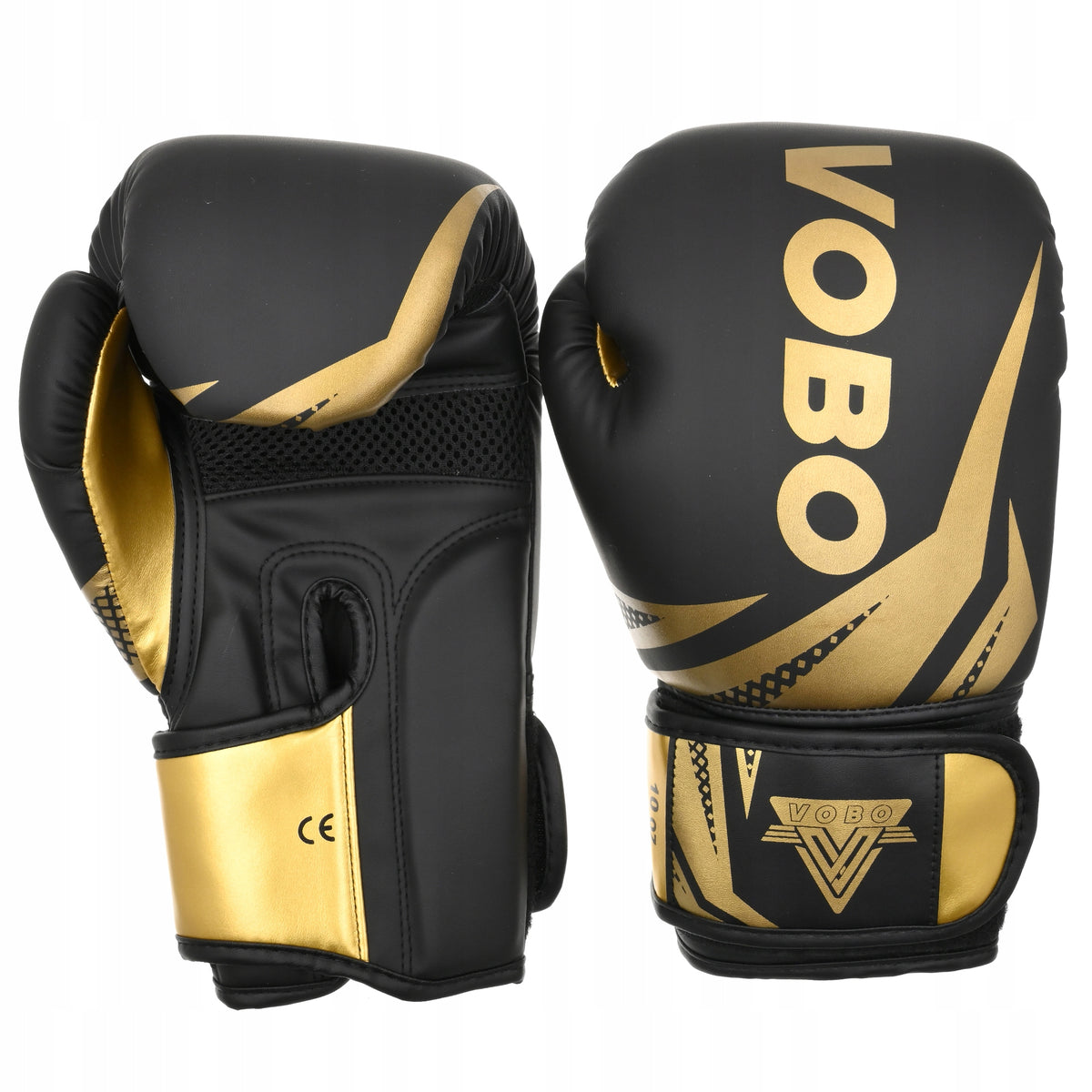 Boxing Gloves Black Gold-Black Training Sparring VoBo 12 oz