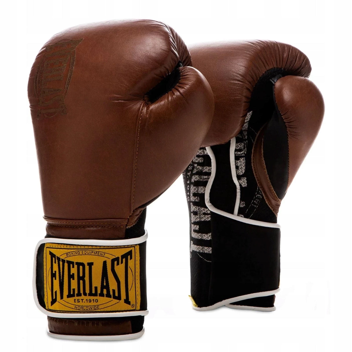 Boxing Gloves Everlast Genuine Leather 1910 Classic Brown 12oz Packaging status original