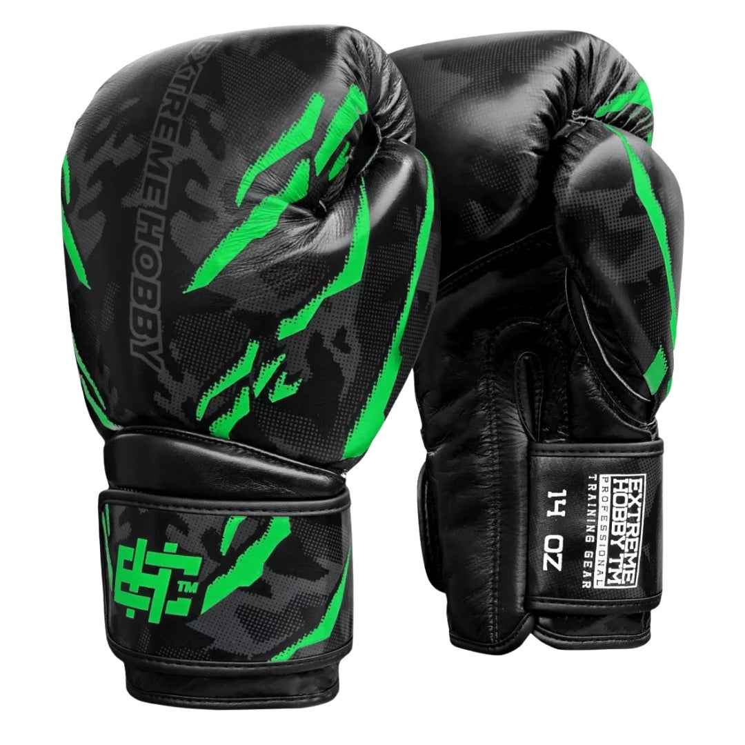 Boxing Gloves Extreme Hobby Black Panther Green r. 12oz Packaging status original