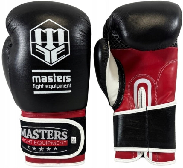 Boxing Gloves MASTERS RBT-A 12 oz Leather Black and Red