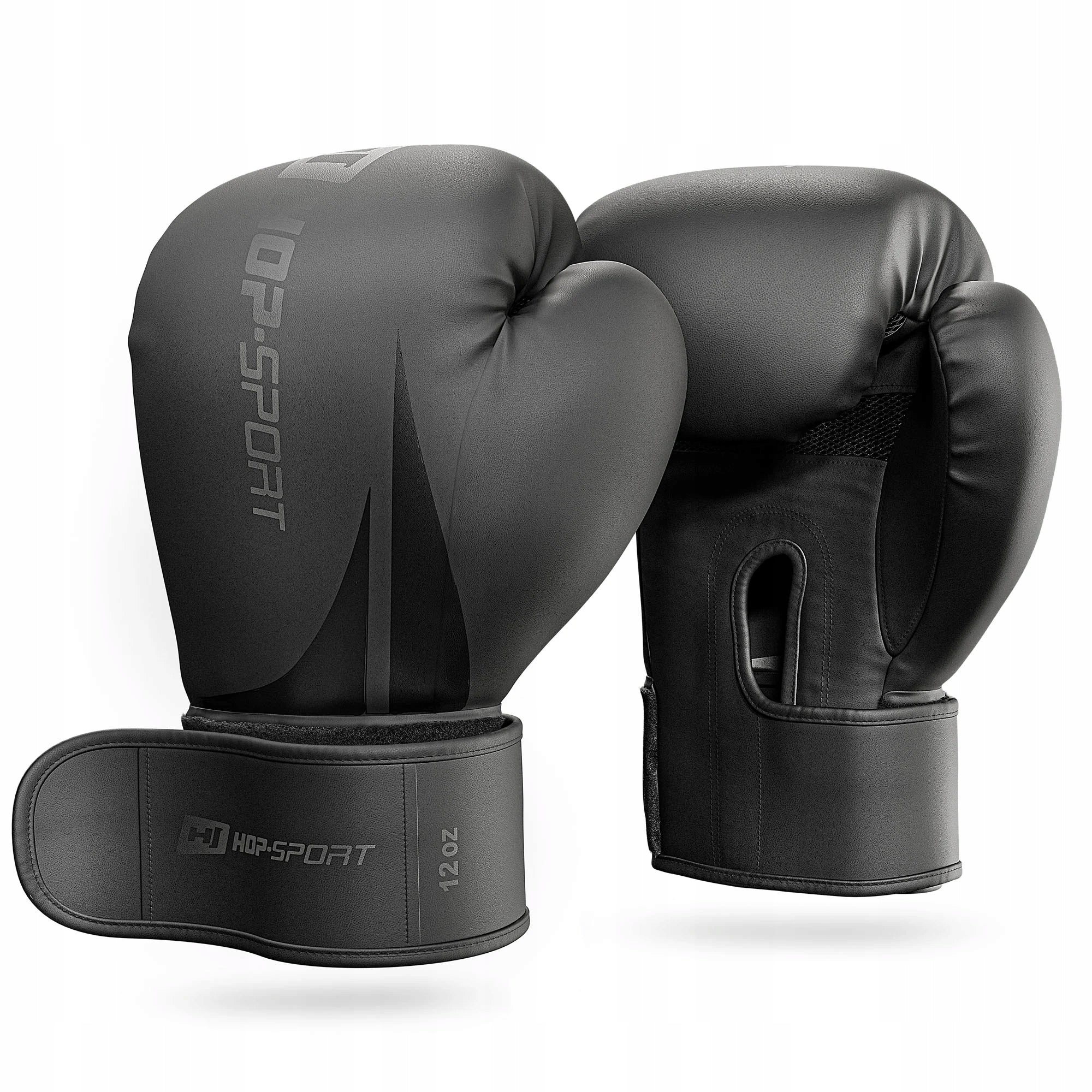 Boxing gloves 12oz training black hook-and-loop for boxing