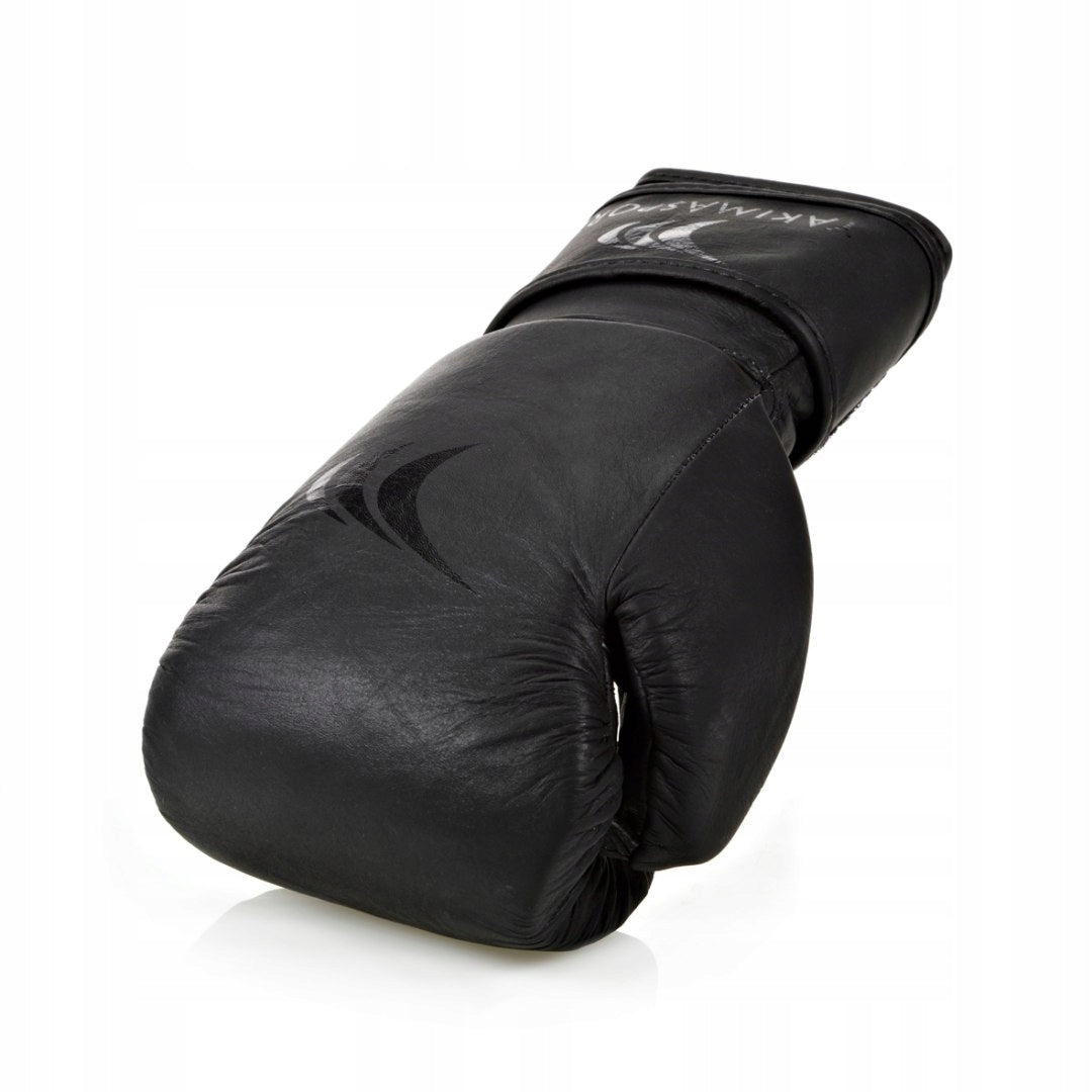 Boxing gloves GRAND black matt- genuine leather 12 oz Packaging status original