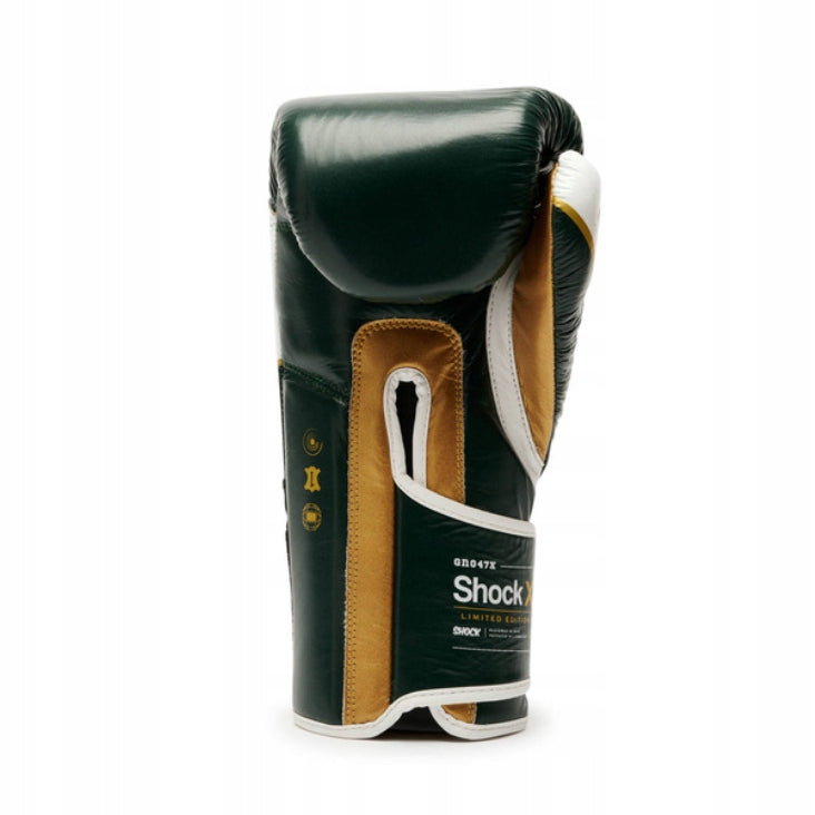 Boxing gloves LEONE 1947 Shock X green Weight of gloves 16 oz