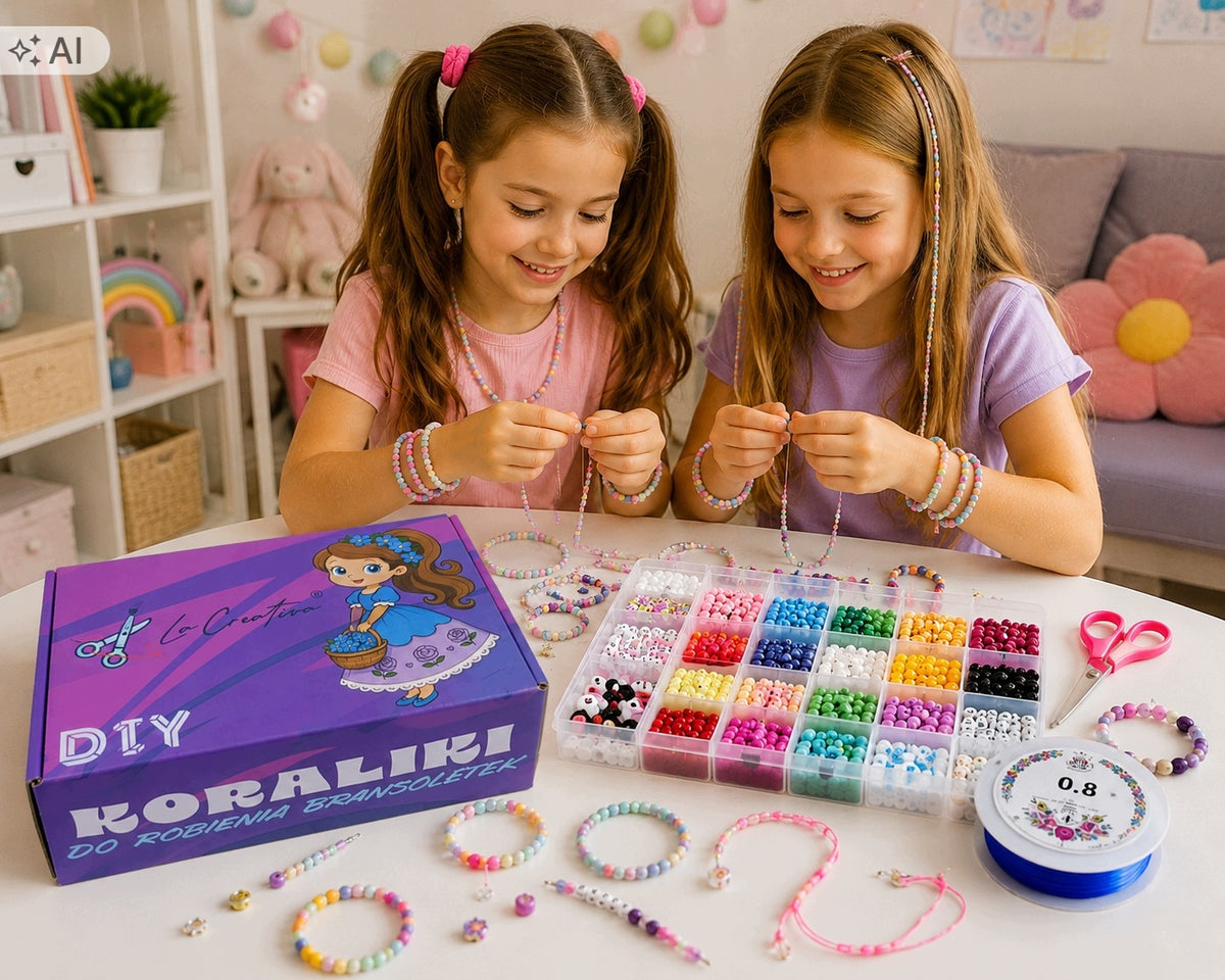 Bracelet Making Set Necklace Beads Letters Large XXL Shells Manufacturer code Zestaw do robienia bransoletek fioletowy