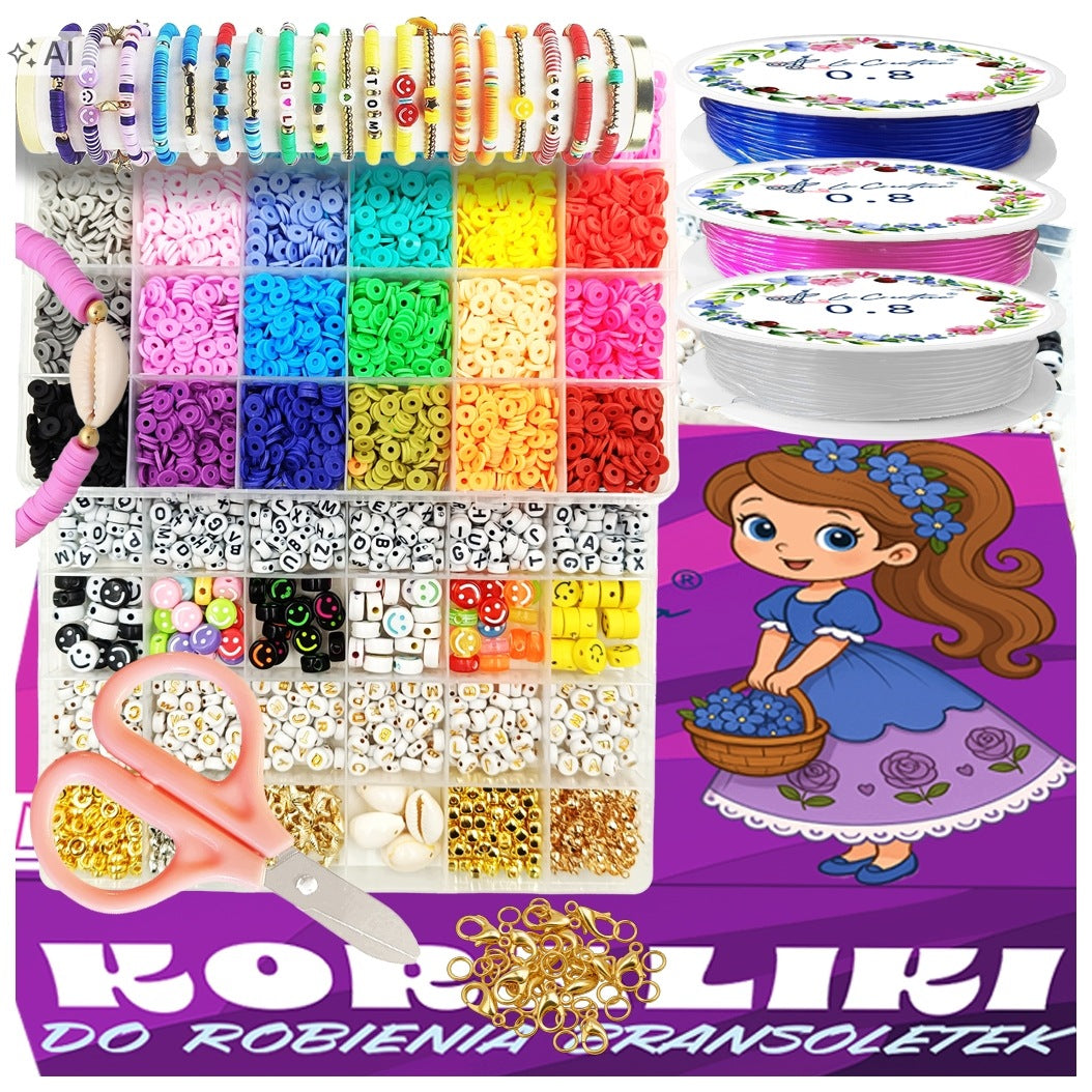Bracelet Making Set Necklace Beads Letters Large XXL Shells