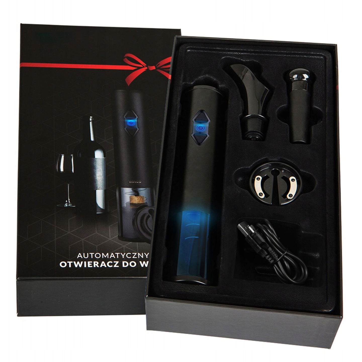 Braders Electric Wine Opener - Corkscrew Set Perfect for Gift Manufacturer code Elektryczny otwieracz do wina Braders B24